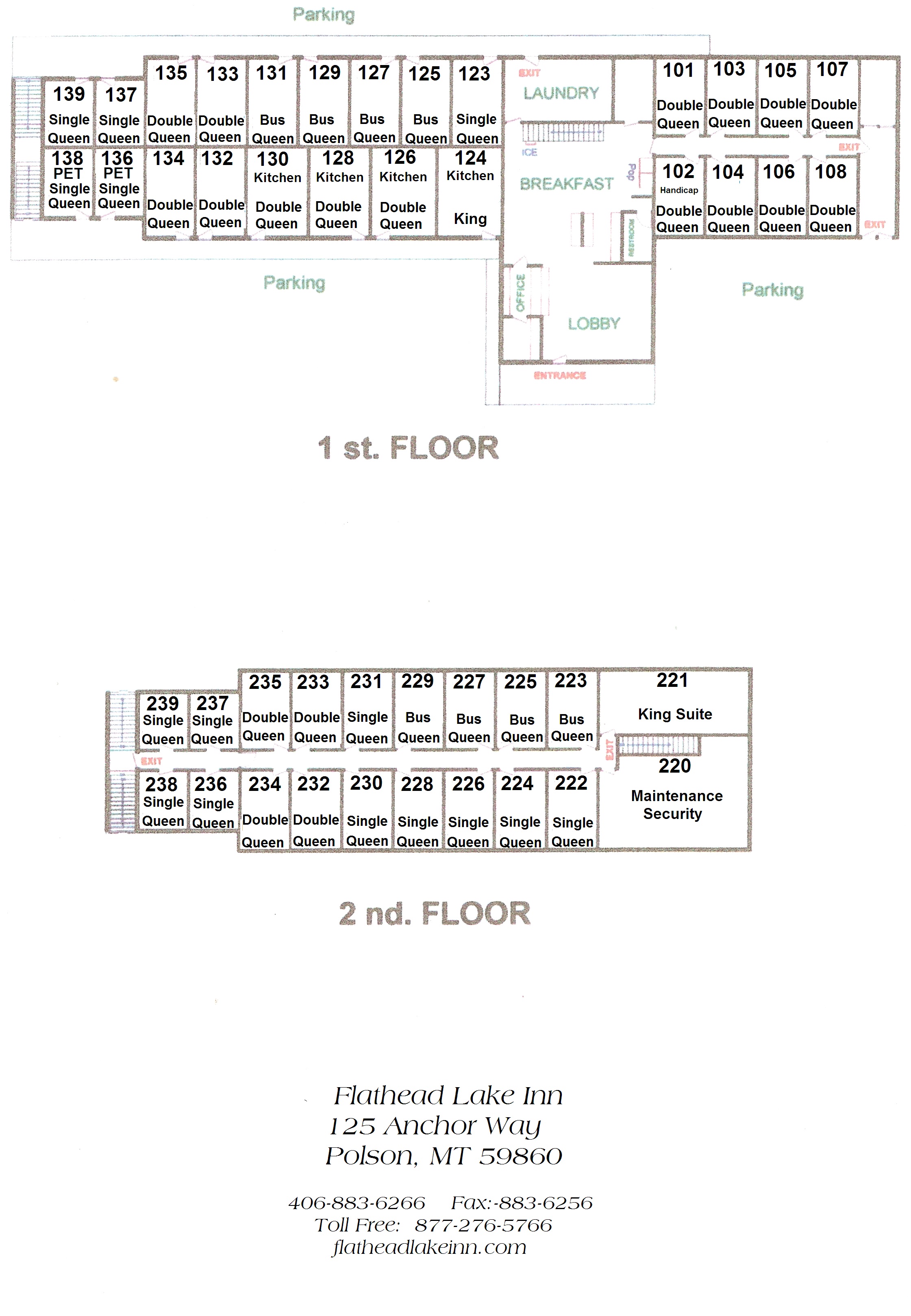 Facility Map of Flathead Lake Inn